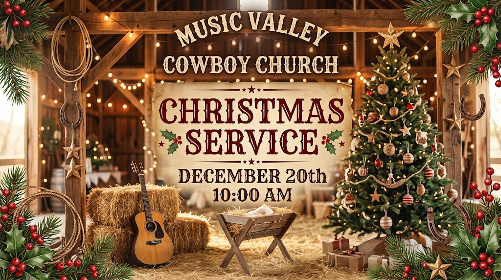 Music Valley Cowboy Church Christmas Service, December 20th at 10:00 AM